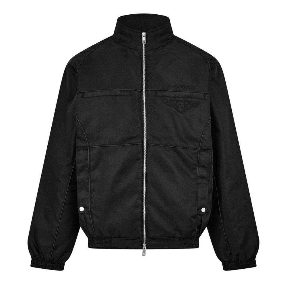 Represent Mens Ribbed Collar Bomber Jacket / Black